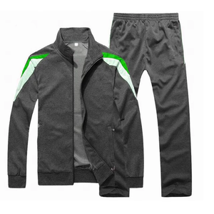 Ensemble de survêtement rayé blanc et bleu pour homme, veste zippée à manches longues, pantalon de jogging noir, séchage rapide, design sportif, idéal pour le printemps, qualité supérieure - Product Image 4
