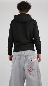 Pantalon de jogging unisexe gris en molleton brodé coupe ample streetwear gothique hip-hop décontracté - Product Image 4
