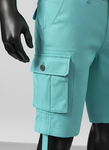 กางเกงขาสั้นคาร์โก้ผู้ชายสำหรับฤดูร้อน กางเกงขาสั้นคาร์โก้ลำลองสไตล์ไฮสตรีทเหนือเข่า ผ้าฝ้าย กางเกงขาสั้นซาฟารีสำหรับผู้ชาย - Product Image 4