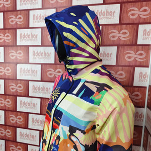 เสื้อแจ็คเก็ตกันลมสำหรับวิ่งกลางแจ้งแบบบางพิเศษสำหรับผู้ชาย  แบบซับลิเมชั่นสั่งทำพิเศษ กันน้ำ ระบายอากาศได้ดี พร้อมซิปสำหรับเทคโนโลยี - Product Image 2