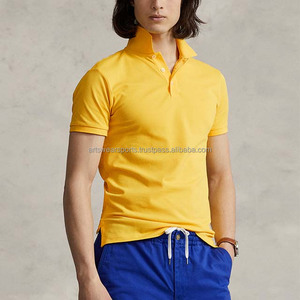 Polos personalizados de Color amarillo para hombre, ropa de verano, manga corta de alta calidad, 100% algodón, cuello levantado, precio barato, camisetas Polo para hombre - Product Image 5