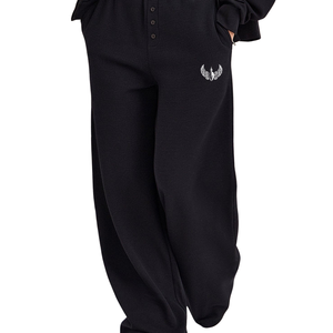 Women's Customized Colors Solid Printed Winter Waffle Full Zip Tracksuit Set Regular Fit Jacket <b>Wide</b> <b>Leg</b> <b>Pants</b> Casual <b>Lounge</b> - Product Image 2