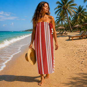 100% Cotton Recycled Yarn Dyed Fouta <b>Beach</b> <b>Towels</b> Available in All Colors and Sizes Customized Your Logo. - Product Image 3