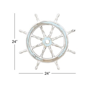 Wooden <b>Ship</b> <b>Wheel</b> Seaside Maritime Display Crafted to Express Ocean Inspired Living with Sophisticated Nautical Wall Elegance - Product Image 4