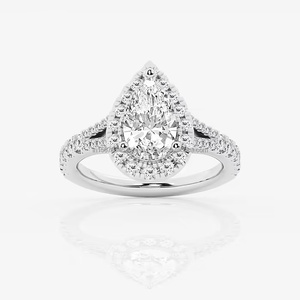 Anillo Vintage de oro de 14 quilates, anillo de compromiso/boda certificado IGI/GIA con corte de pera cultivada en laboratorio de lujo para aniversarios de fiestas de mujeres - Product Image 3