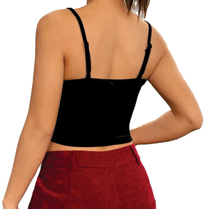 Black Velvet <b>Rhinestone</b> Skeleton Hand Crop <b>Top</b> Sleeveless Gothic Style Women's Tank <b>Top</b> - Product Image 5