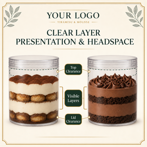 Contenant en plastique transparent personnalisé pour tiramisu et <span class=keywords><strong>mousse</strong></span> au chocolat, pot à dessert pour emporter, portion individuelle, marque privée - Product Image 3