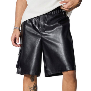 กางเกงขาสั้นหนังสไตล์สตรีทแวร์สำหรับผู้ชาย ไซส์ผู้ใหญ่ กางเกงออกกำลังกายแบบใหม่สั่งทำได้ ผลิตจากหนังแท้ 100% มีจำหน่ายแล้ว - Product Image 1
