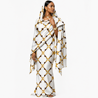 Toub Soudanais 100% Polyester Voile Léger Robe Modeste pour Femme Musulmane Respirante Tobe Ethnique Arabe 5 Yards Vente en Gros Usine