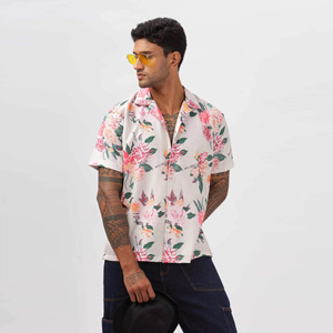 Chemise hawaïenne unie à manches courtes pour homme, col rabattu, décontractée, respirante, écologique, séchage rapide, tissu flanelle 100% - Product Image 5