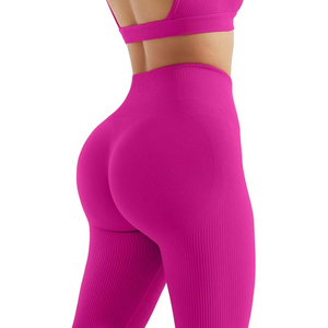 Conjunto de Yoga sin Mangas con Espalda Abierta, Diseño OEM, Leggings Moldeadores, Spandex/Nylon Elástico, Cintura Alta, para Entrenamiento, para Mujer - Product Image 5