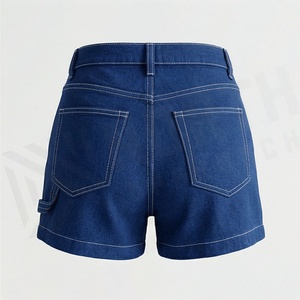 Shorts en jean basiques en coton coupe ample pour femme, deux poches, longueur courte, décontractés d'été, couleur personnalisable, bas de tenue tendance - Product Image 2