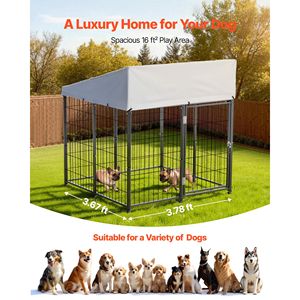 Grande Recinto per Cani da Esterno 3.67 X 3.78 X 4.1 ft XXL, Resistente ai Raggi UV, Impermeabile, con Chiusura di Sicurezza, Tipo Cuccia/Trasportino - Product Image 4