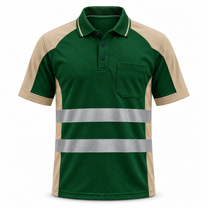 Camiseta Polo Reflectante para Hombre, Personalizada con Logotipo, Impresión en Serigrafía, Algodón Transpirable, Manga Corta, Paneles Raglán, Ropa de Trabajo - Product Image 1