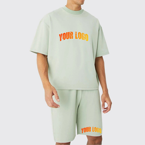 Ensemble de vêtements de sport respirant et écologique en coton 100% de haute qualité, 2 pièces - Ensemble court décontracté pour l'entraînement en salle de sport en hiver - Product Image 1