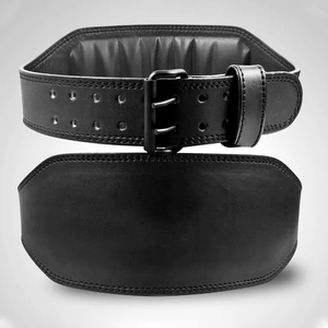 Ceinture de musculation en cuir robuste, respirante et durable avec soutien dorsal enveloppant pour la force athlétique et la musculation - Product Image 4