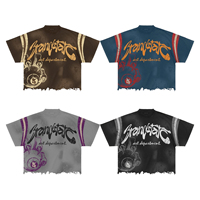 Conjuntos de Ropa Casual para Hombre, Otoño, Personalizados, con Bajo Desgastado, Estampado Gráfico, Poliéster, Lavado Ácido, Estampado de Leopardo