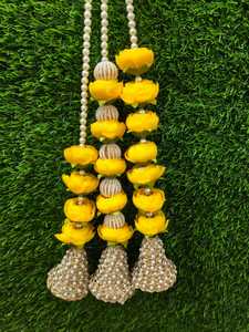 ดอกโบตั๋นประดิษฐ์พร้อมพวงระย้าไข่มุกสำหรับงานแต่งงาน ฮัลดี เมฮันดี นิกาห์ ฉากหลัง |   เทศกาลดีวาลี พระพุทธเจ้ากฤษณมณี และของตกแต่งบ้านแบบแขวน - Product Image 5