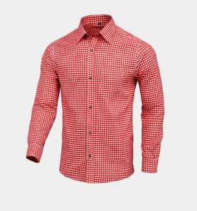 Camisa roja bávara Trachten Oktoberfest para hombre, de algodón, manga larga, estilo alpino, tallas S a 4XL - Product Image 1