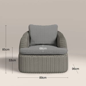 Modern Rattan <b>Garden</b> <b>Set</b> with Sofa and Two Armchairs for Outdoor Use Weather Resistant Contemporary Design - Product Image 5