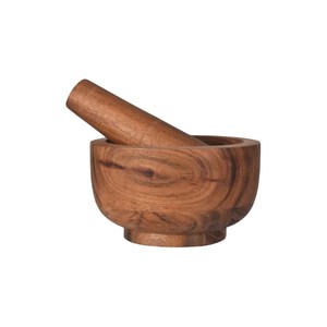 Handmade Acacia Wood Mortar Pestle Set Modern Solid Wood Eco-Friendly Durable Spice <b>Grinder</b> for Kitchen <b>Herbs</b> Garlic Dishwasher - Product Image 1