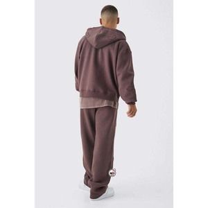 Ensemble de survêtement respirant pour homme MRI GROUP, violet, à capuche, design 2-en-1, 100 % coton, écologique, coupe classique, manches longues, lettres imprimées - Product Image 6