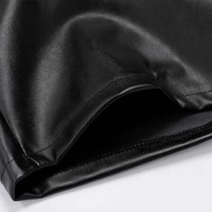 Servicio OEM, Shorts de Cuero para Hombre con Diseño Personalizado y Logotipo, Cintura Elástica, Bordados, de Secado Rápido, Cuero Genuino, Estilo Urbano - Product Image 5