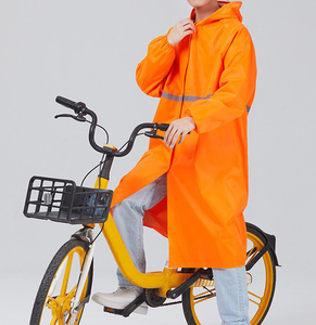 Protective Orange Rain Jacket Waterproof Hooded <b>Long</b> <b>Coat</b> for Men Reflective Safety Strip Rainwear Outdoor Workwear New Fashion - Product Image 6