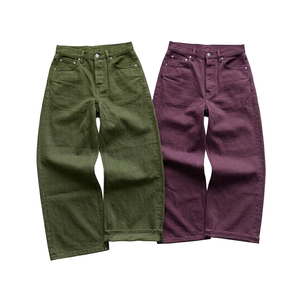 Pantalones Vaqueros Personalizados de Mezclilla Cruda con Borde sin Rematar, Corte Holgado, Estilo Vintage, de Pierna Recta, en Negro y Blanco, de Algodón Japonés, para Hombre - Product Image 3