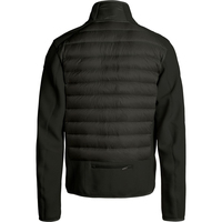 Veste matelassée d'hiver pour homme, noire, coupe-vent, imperméable, avec fermeture éclair, logo sur le devant, longueur standard, rembourrage en polyester