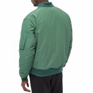 Chaqueta Bomber de Primavera para Hombre, Estilo Casual, con Logotipo Bordado Personalizado, Color Sólido, Chaqueta Bomber de Invierno, Abrigo de Nailon Satinado - Product Image 2