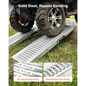 Set di 2 Rampe per Rimorchio in Acciaio Resistente 39 X 9 Pollici, Piastre Antiscivolo, Capacità 1200 LBS, Rampe di Carico per ATV 39 X 9 Pollici - Product Image 3