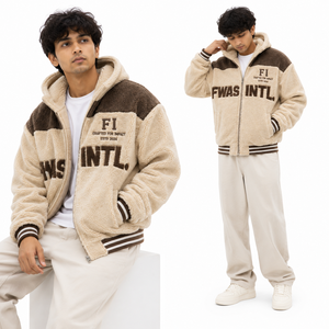 High Quality Custom Embroidered Unisex Hooded Fleece <b>Zip</b>-<b>Up</b> <b>Jacket</b> Oversized Casual Winter Warm Men's Hoodies Wholesale Supplier - Product Image 2
