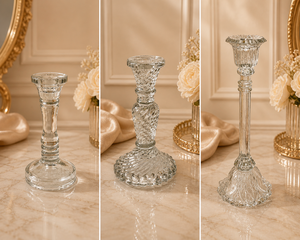 Porte-bougie en verre cristal, design moderne, écologique, coupé à la main, soufflé à la bouche, motif unique, décoration de table - Product Image 6