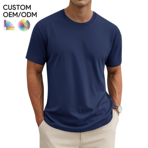 T-shirt décontracté pour homme en maille, mélange 100 % polyester/coton, col rond, manches courtes, respirant, anti-plis, séchage rapide, support OEM/ODM - Product Image 6