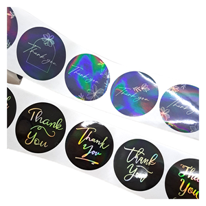 500 pièces en gros luxe rond merci étiquette merci rouleau autocollant - Product Image 2