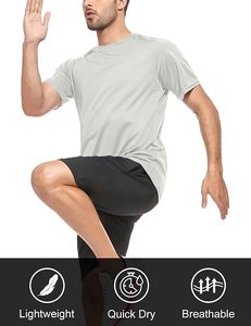 Ropa Deportiva de Alto Rendimiento, Camiseta de Gimnasio con Cuello Redondo, Ropa Atlética Regular, Ropa de Entrenamiento de Manga Corta - Product Image 3