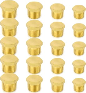Bouchon de tuyau en laiton NPT mâle 1/2 pouce, raccord de tuyau hexagonal extérieur en laiton, bouchon de tuyau hexagonal à âme (AOL-05) - Product Image 3