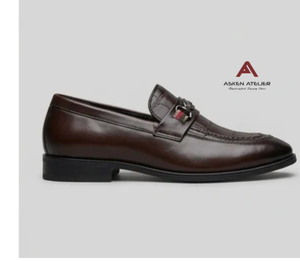 Mocassins en cuir synthétique marron pour homme, élégantes chaussures habillées à enfiler pour les affaires, les mariages, les fêtes, le bureau et les occasions formelles - Product Image 2