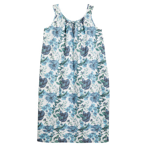 Camisón de algodón con estampado floral, sin mangas, largo completo, cuello redondo, ajuste holgado, ropa de dormir informal de verano para mujer - Product Image 5