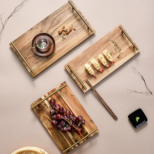 Bandeja de Servir de Madera Natural de Vietnam LAC VIET con Asa de Metal, Acabado Cepillado de Grado Comercial, Patrón Tribal, Tamaño Personalizable, para Alimentos - Product Image 6