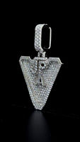 Pendentif triangle diamant personnalisé en argent 925, style hip-hop, bijoux pour rappeurs, coupe brillante ronde, certifié IGI