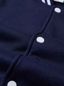 Boys' Baseball Collar Jacket with Button Front & Pockets Warm Winter Outerwear Suitable School Uniforms Machine-Washable Button - Product Image 5