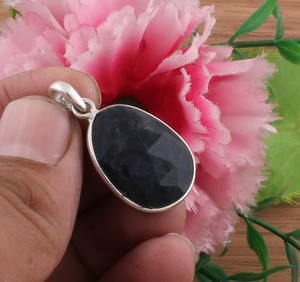 Collier pendentif en onyx noir, argent sterling 925, charme vintage en pierre précieuse, serti clos, fait main, bijoux rétro unisexe - Product Image 5