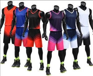 Conjunto de Camiseta de Baloncesto para Hombre, Cuello en V, Sin Mangas, Impresión por Transferencia de Calor, Poliéster que Absorbe la Humedad, Pantalones Cortos Deportivos - Product Image 5