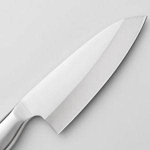 Couteau de chef artisanal en acier inoxydable avec lame en acier inoxydable et manche en acier inoxydable, avec étui en cuir, couteau d'extérieur - Product Image 1