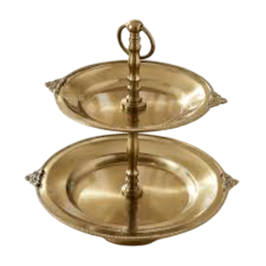 Soporte para Pastel de 2 Niveles de Metal Dorado y Vidrio con Asa en Forma de Corazón, Diseño Admirable, al Mejor Precio, para Exhibición de Postres en Bodas y Fiestas - Product Image 3