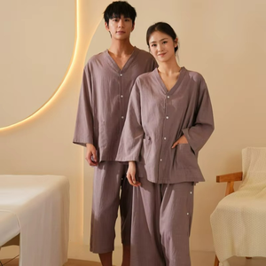 Conjunto de Pijama Gris de Manga Larga para Hombre, Cómodo para Primavera y Verano - Product Image 3