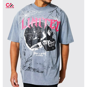 Camiseta de Verano de Primera Calidad para Hombre, Estampado Personalizado, Corte Holgado, 100% Algodón, Transpirable, Estilo Hip Hop - Product Image 1