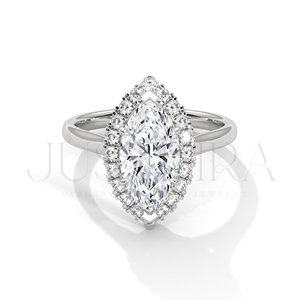 925 Silver Silver Ring For Women Solitaire Marquise Cut Diamond Ring for Everyday Wear Office Use And <b>Wedding</b> Elegant Gift - Product Image 2